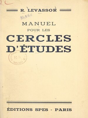 cover image of Manuel pour les cercles d'études